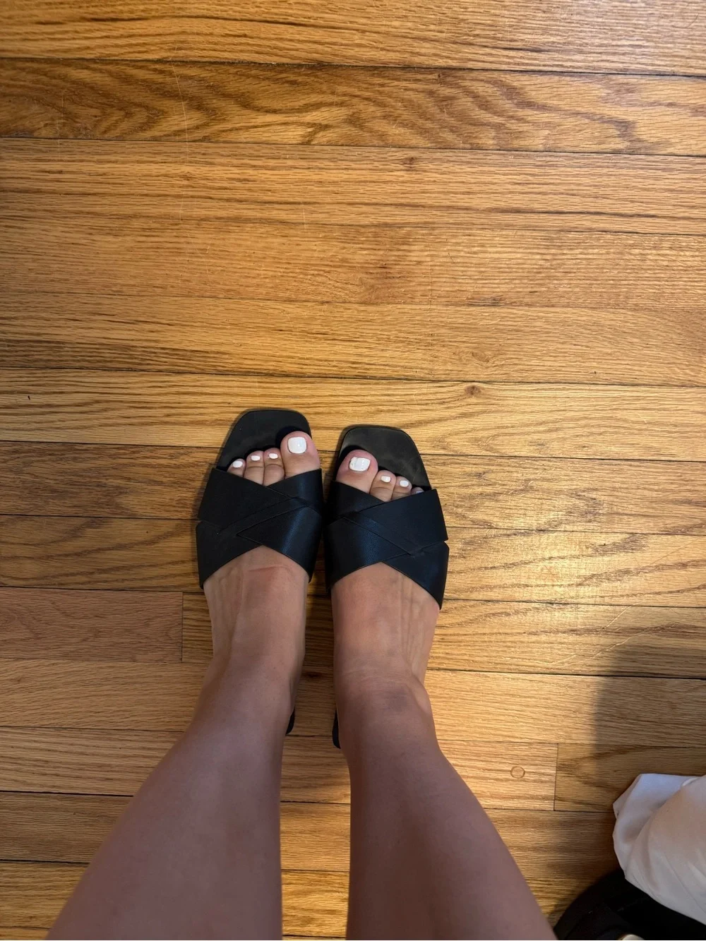 H&M Black Crisscross Slide Mules